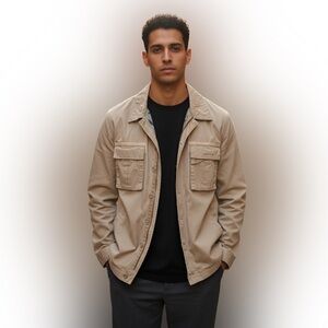 Machine Clothing Company Light Tan Military Cotton Men’s Jacket Size XL